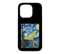 Carcasa para iPhone 15 Pro Van Gogh Noche Estrellada Luna Polilla Pintura Arte
