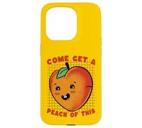 Carcasa para iPhone 15 Pro Ven a Obtener melocotón de Este Divertido Juego de Palabras de Frutas Kawaii