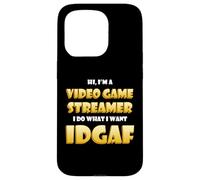 Carcasa para iPhone 15 Pro Video Game Streamer Idgaf Costume Gaming IRL Streaming Games
