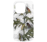 Carcasa para iPhone 15 Pro Vintage Flower Design Botanical Sketch Cottagecore Aesthetic