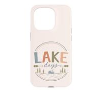 Carcasa para iPhone 15 Pro Vintage Junto al Lago cabaña Paddle Fin de Semana Ambiente del Lago