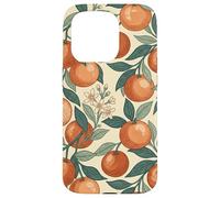 Carcasa para iPhone 15 Pro Vintage Orange Fruit and Blossom Botanical Pattern
