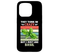 Carcasa para iPhone 15 Pro Vintage Piensan Que Estoy Loco Pero me Gusta el Amante de la albahaca