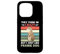 Carcasa para iPhone 15 Pro Vintage Piensan Que Estoy Loco Pero me Gusta el Perro de la Pradera