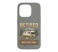Carcasa para iPhone 15 Pro Vintage Retired RV Camping Camper Fishing Outdoors