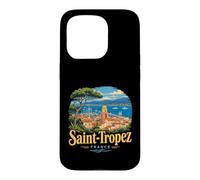 Carcasa para iPhone 15 Pro Vintage Saint Tropez Francia Viaje Souvenir Monumento Regalo