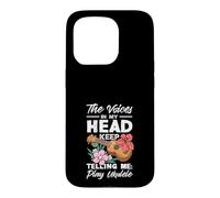 Carcasa para iPhone 15 Pro Voices In My Head Telling Me Play Ukelele Tropical Flower