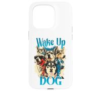 Carcasa para iPhone 15 Pro Wake Up Dog Lover Canine Collage Pop Art Gráfico