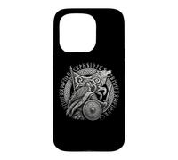 Carcasa para iPhone 15 Pro Walhalla Wolf Escudo Vikingo Runas Mitología nórdica