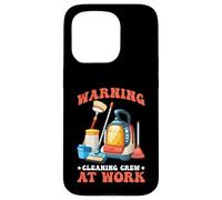 Carcasa para iPhone 15 Pro Warning Cleaning Crew At Work Custodio de Conserje -