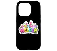 Carcasa para iPhone 15 Pro Welder Happy Easter Welding Bunny Egg Hunt Orejas Primavera