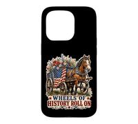 Carcasa para iPhone 15 Pro Wheels of History - Carro con Bandera Estadounidense