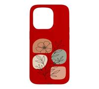 Carcasa para iPhone 15 Pro Wildflower Line Art Abstract Botanical Mid Century
