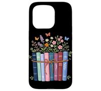 Carcasa para iPhone 15 Pro Wildflowers Book Lover Reading Lector de Libros Florales estéticos