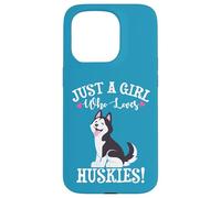 Carcasa para iPhone 15 Pro Womens Just A Girl Who Loves Siberian Husky Dog Lover