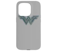 Carcasa para iPhone 15 Pro Wonder Woman Movie Blue and Gold Geometric Pattern Logo