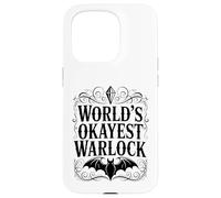 Carcasa para iPhone 15 Pro Worlds Okayest Warlock Humor Fantasía Diseño