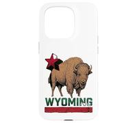 Carcasa para iPhone 15 Pro Wyoming Cowboy State Buffalo - Camiseta Vintage