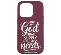 Carcasa para iPhone 15 Pro Y mi Dios suplirá Todas mis Necesidades Filipenses 4:19
