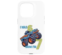 Carcasa para iPhone 15 Pro Yo tenía Seis Ahora Tengo Siete Monster Truck 67 Meme 7 cumpleaños