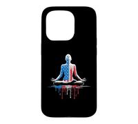 Carcasa para iPhone 15 Pro Yoga Yogi Mediación Zen Bandera Americana USA Drip Graffiti