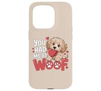 Carcasa para iPhone 15 Pro You Had Me At Woof Cute Puppy Dog Hearts Pet Lover