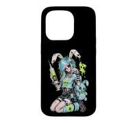 Carcasa para iPhone 15 Pro Zombie Goth Bunny Esqueleto Chica EMO Kawaii Goth Chica
