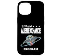 Carcasa para iPhone 15 Programa Oficial DE Intercambio DE Extranjeros Divertidos alienígenas Ciencia ficción