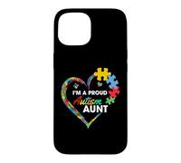 Carcasa para iPhone 15 Proud Autism Aunt Heart Puzzle Piece Awareness Support