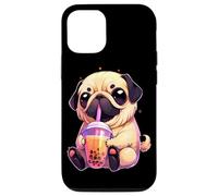 Carcasa para iPhone 15 Pug Boba Tea Bubble Tea Anime Kawaii Dog