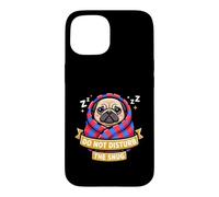Carcasa para iPhone 15 Pug Do Not Funny Disturb The Cute Snug Burrito Manta Perro