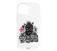 Carcasa para iPhone 15 Punk Cat Nine Lives No Masters Mohawk Anarchy