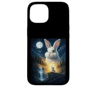 Carcasa para iPhone 15 Rabbit Howling to The Moon Vintage Funny Rabbit