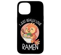 Carcasa para iPhone 15 Realmente me Encanta el Anime Ramen Phoenix Eating Noodle Bowl