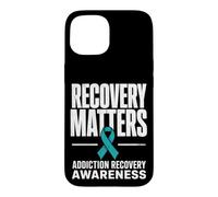Carcasa para iPhone 15 Recovery Matters Concientización sobre la adicción al Alcohol a Las Drogas Verde Azulado