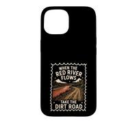 Carcasa para iPhone 15 Red River Flows Take The Dirt Road Humor Adulto