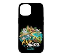 Carcasa para iPhone 15 Regalo de Recuerdo de Viaje de Ayia Napa Chipre Dibujado a Mano