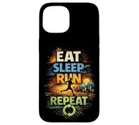Carcasa para iPhone 15 Regalo Divertido para Corredores de Eat Sleep Run Repeat