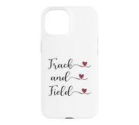 Carcasa para iPhone 15 Regalo tipográfico manuscrito con corazón de Pista y Campo