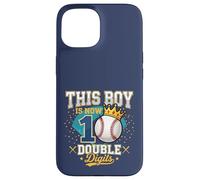 Carcasa para iPhone 15 Regalos de béisbol de Doble dígito de This Boy is 10 para el décimo cumpleaños