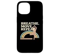 Carcasa para iPhone 15 Respiración Movimiento Repetir Yoga Pose Rainbow