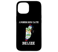 Carcasa para iPhone 15 Retro Ambergris Caye Belice Bandera de Belice Envejecida