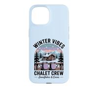 Carcasa para iPhone 15 Retro Christmas Winter Vibes Ski Vacation Chalet Crew