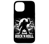 Carcasa para iPhone 15 Rock N Roll Bigfoot Sasquatch Yeti Forest Heavy Metal