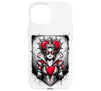 Carcasa para iPhone 15 Rojo Reina de Corazones Corona Rebelde Gafas de Sol Poker Card Mujeres