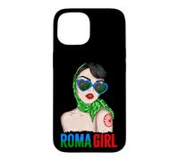 Carcasa para iPhone 15 Roma Traveller Girl - Romani Flag Proud Womens