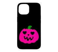 Carcasa para iPhone 15 Rosa Halloween corazón Calabaza Jack-o-Lantern Sinister Haunt