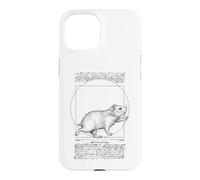 Carcasa para iPhone 15 Rueda de hámster Divertido Hombre Vitruvio irónico Leonardo Da Vinci