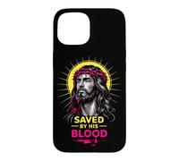 Carcasa para iPhone 15 Salvado por Su Sangre Jesucristo Corona De Espinas Cristiano