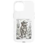 Carcasa para iPhone 15 Salvaje Oeste Armadillo Forajido con Lazo
